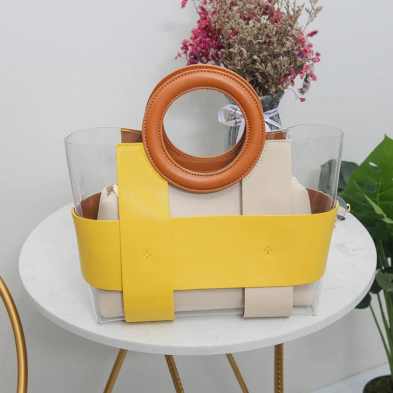 Summer Clear Tote Bags Women PVC Shoulder Messenger Bags