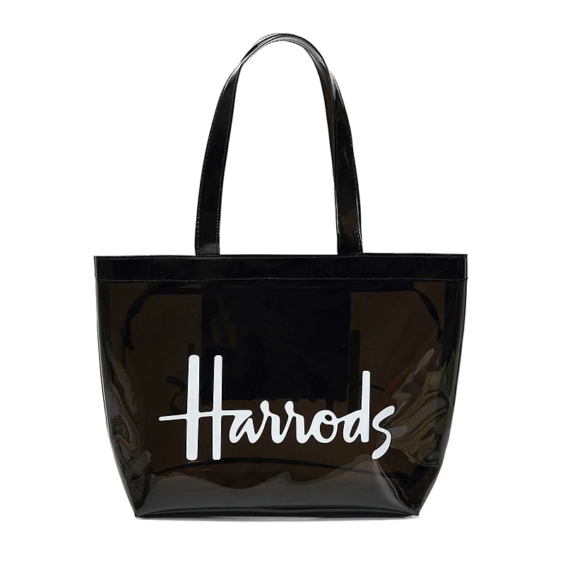 Clear Tote Jelly Handbags with Zipper Closure PVC Washable Shoulder Bags