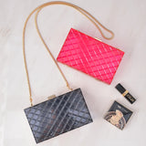 Grid Pattern Transparent Acrylic Clutch Purse for Women