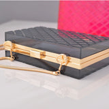 Grid Pattern Transparent Acrylic Clutch Purse for Women
