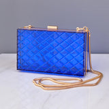 Grid Pattern Transparent Acrylic Clutch Purse for Women