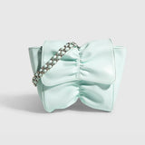 Summer Mini Bow Shoulder Bag Women's Purses Handbag Chain PU UnderarmCrossbody B