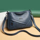 Summer Women Solid PU Leather Crossbody Bag Large Capacity Shoulder Bag