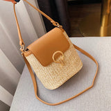 Summer Woven Bag Women Shoulder Bag Vintage Crossbody Bag for Women