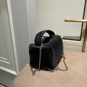 Summer Neoprene Chain Shoulder Bag Soft Casual Girly Zipper Bag Y2K