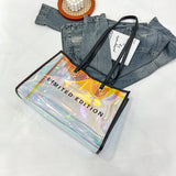 Summer PVC Clear Ladies Tote Bag Laser Colourful Women's Shopper Bag