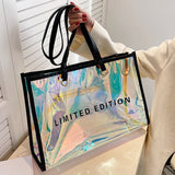 Summer PVC Clear Ladies Tote Bag Laser Colourful Women's Shopper Bag