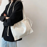 Summer Pleated Shoulder Bags Women String PU Leather Soft