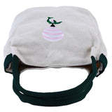 Summer Canvas Shoulder Bag Embroidered Zipper Bucket Bag
