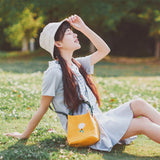 Summer Canvas Shoulder Bag Embroidered Zipper Bucket Bag