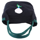 Summer Canvas Shoulder Bag Embroidered Zipper Bucket Bag