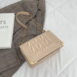 Summer Solid Women Handbag Soft Leather Small Shoulder Bag Chain Crossbody