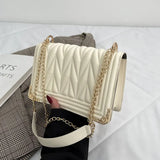 Summer Solid Women Handbag Soft Leather Small Shoulder Bag Chain Crossbody