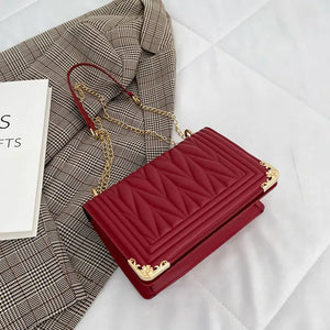 Summer Solid Women Handbag Soft Leather Small Shoulder Bag Chain Crossbody