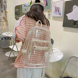 Summer Women Backpack High Clear Transparent Student Bags