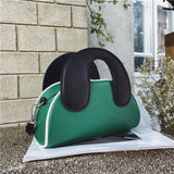 Green PU Leather Shoulder Bag Large Capacity Female Purse Handbag