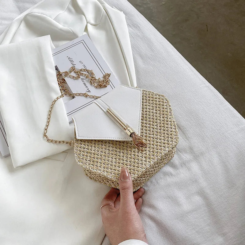 Straw Shoulder Bag Crossbody Tassel Handbag Purse