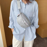 Summer Female Belt Bag Leather Fanny pack Phone Pack Bright diamonds Lady Waist