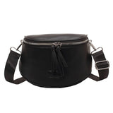 Summer Leather Belt Bag Semicircle Crossbody Chest Purse