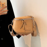 Summer Leather Belt Bag Semicircle Crossbody Chest Purse