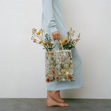 Summer Floral Beach Women Transparent Handbag Embroidered Flowers Shoulder Bag