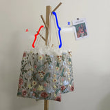 Summer Floral Beach Women Transparent Handbag Embroidered Flowers Shoulder Bag