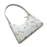Summer Floral Stitching Shoulder Bag Soft PU Leather Underarm Bags Beach Handbag