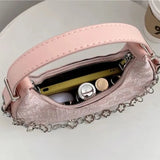 Summer Flower Half-moon Bag Canvas Armpit Shoulder Underarm Bag