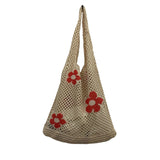 Summer Flower Handbag Knitted Shoulder Bag Large Tote