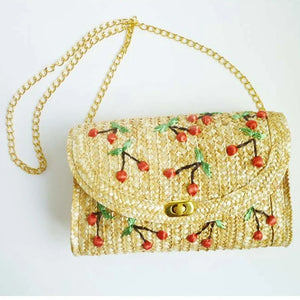 Embroidery Flap Chain Crossbody Bag Boho Clutch
