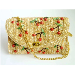 Embroidery Flap Chain Crossbody Bag Boho Clutch