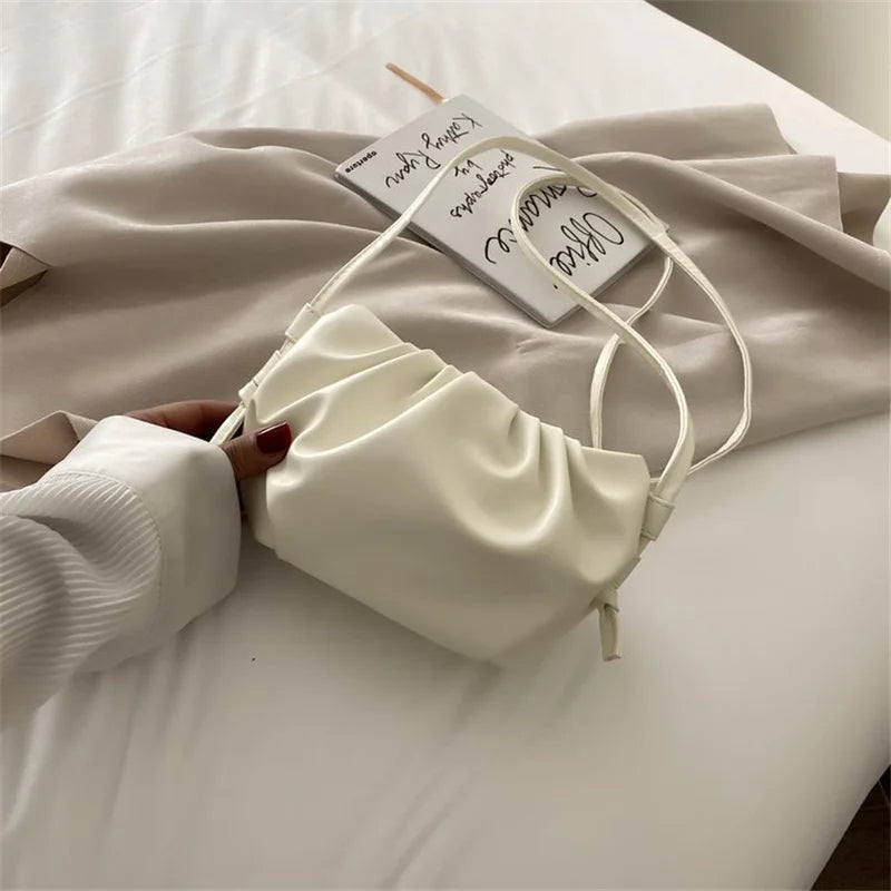 Summer Girl Shoulder Dumpling Small Bag Female Mini Pleated Crossbody Soft Bag