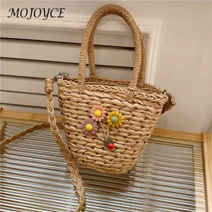 Summer Hand-Woven Commute Bag Casual Flower Basket Shape