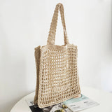 Summer Hand-Woven Hollow Weaving Underarm Bag for Seaside Holiday