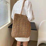 Bohemian Straw Beach Totes Handbag Lady Travel Shopper Weaving Bags