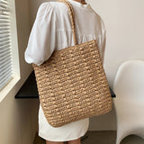 Bohemian Straw Beach Totes Handbag Lady Travel Shopper Weaving Bags