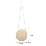 Vintage Vacation Women Woven Solid Shoulder Crossbody Bag Round Small Handbags