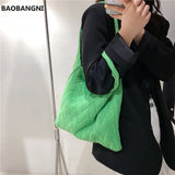 Summer Knitting Tote Bag Large Capacity Shoulder Bag Casual Retro Woman Bolsas