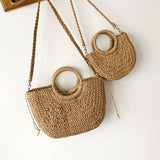 Women's Straw Beach Bag Handbags Totes Shoulder Bag Two Sizes