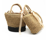 Summer Straw Bags Ribbons Bowknot Beach Bag Casual Knitting Handbags Women