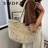 Summer Straw Handbags Hollow Beach Woven Messenger Shoulder Bags