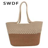 Summer Straw Handbags Hollow Beach Woven Messenger Shoulder Bags
