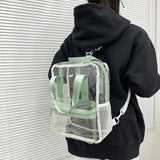 Summer Clear PVC Women Backpack Transparent Pink Rainbow Bag
