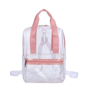 Summer Clear PVC Women Backpack Transparent Pink Rainbow Bag