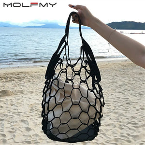 Summer Hollow Out Women Handbag Beach Weaving Casual Tote
