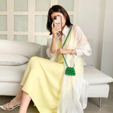 Summer Ins Pearl Mini Lipstick Bag Beaded Candy Jelly Rainbow Chain Wallet
