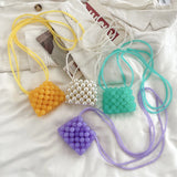 Summer Ins Pearl Mini Lipstick Bag Beaded Candy Jelly Rainbow Chain Wallet