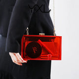 Summer Ins Solid Chains Messenger PVC Bag for Women Girls