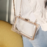 Summer Ins Solid Chains Messenger PVC Bag for Women Girls