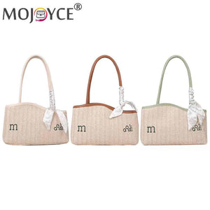 Summer Straw Shoulder Bag Woven Tote Handbag